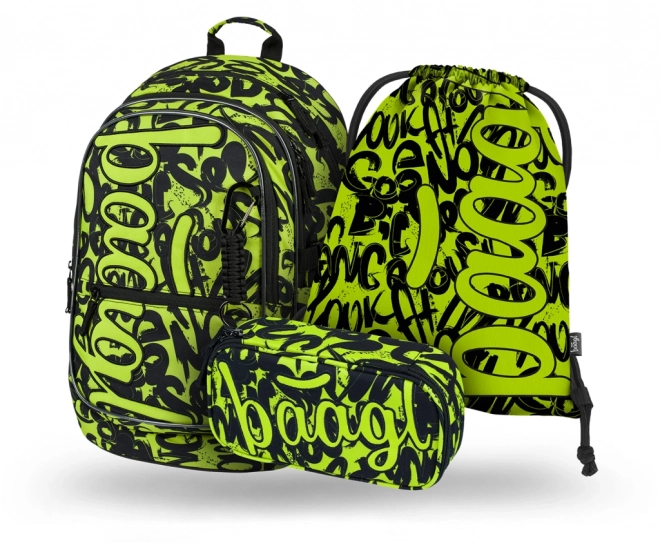 BAAGL 3 SET Core Lime: zaino, astuccio, sacca