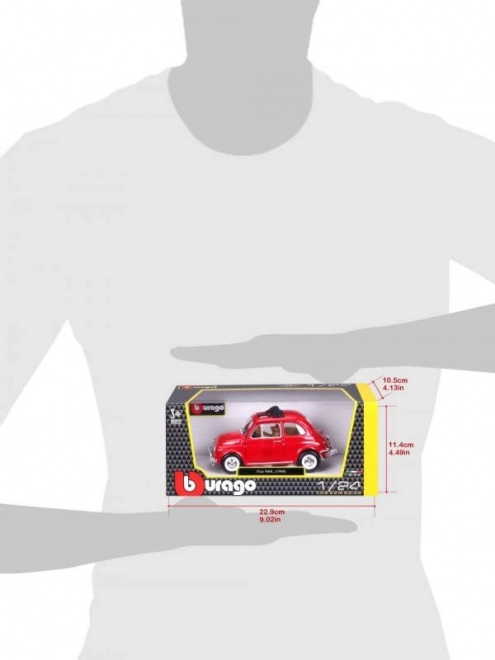 Modellino Fiat 500L (1968) rosso in scala 1:24