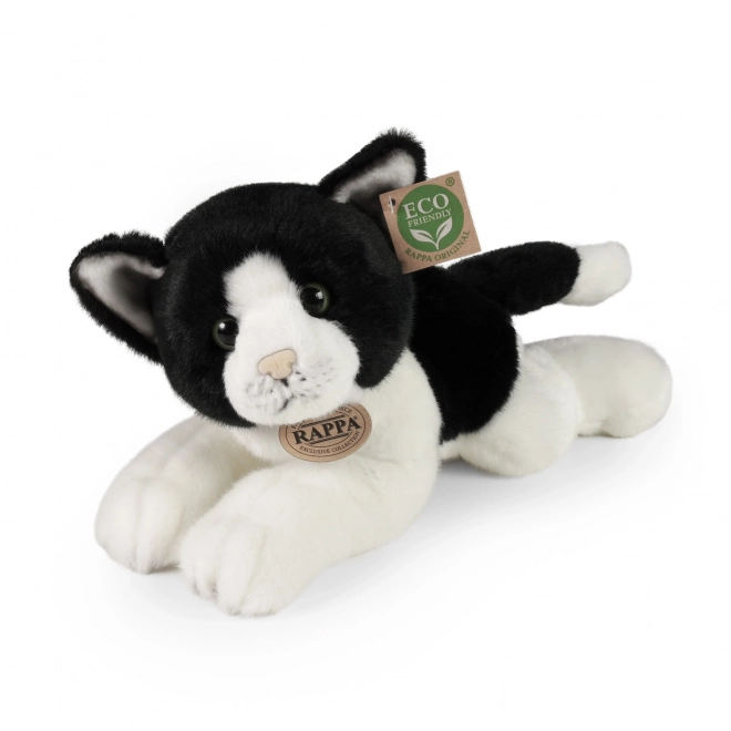 Gatto di peluche bianco-nero 30 cm eco-friendly