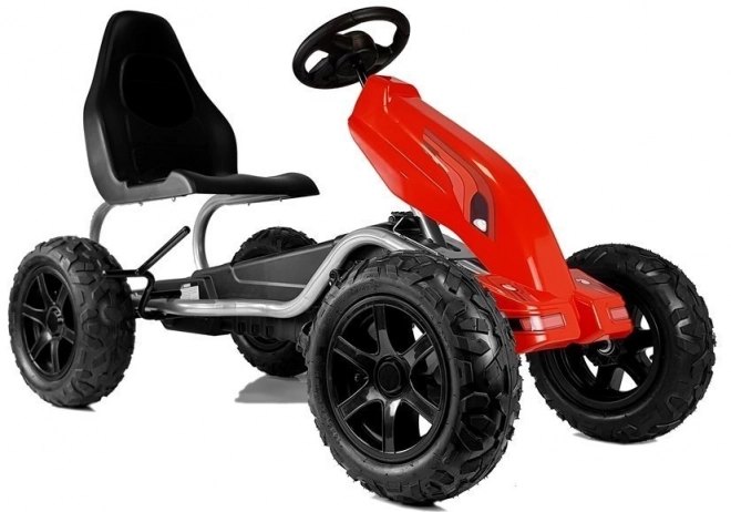 Gokart a pedali rosso con ruote gonfiabili