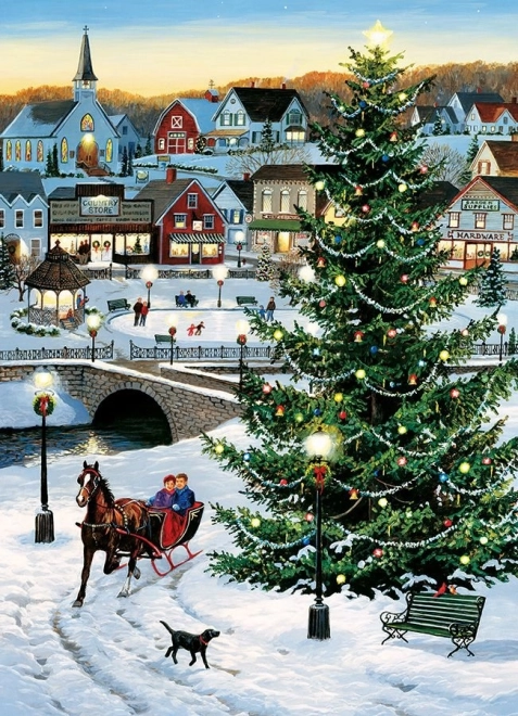 COBBLE HILL Puzzle Albero di Natale in Villaggio 1000 pezzi