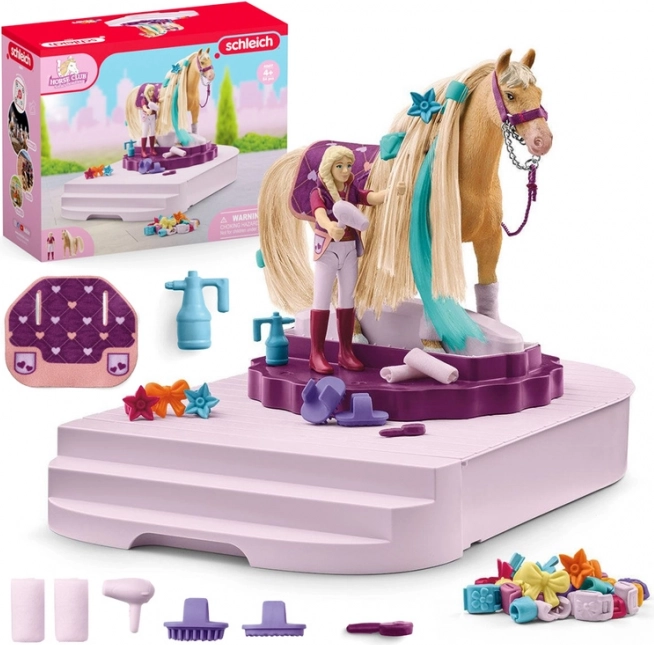 Stazione girevole per la cura dei cavalli Schleich Horse Club Sofia's Beauties
