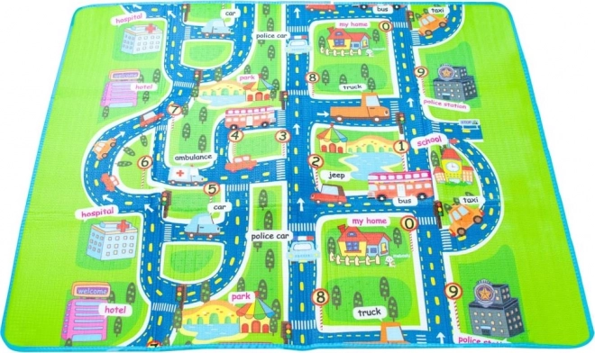 Tappetino da gioco pieghevole per bambini in schiuma con motivo stradale 160 x 130 cm
