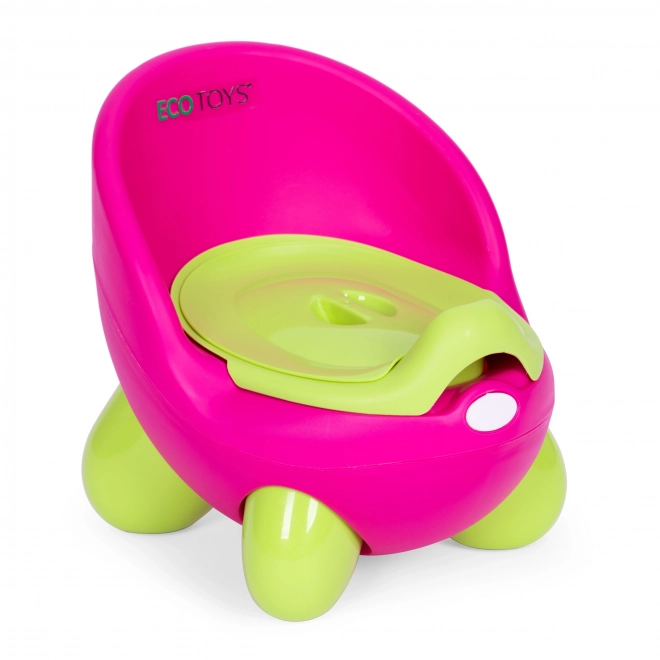 Vasino per bambini con seduta rimovibile e piedi antiscivolo rosa-verde ECOTOYS