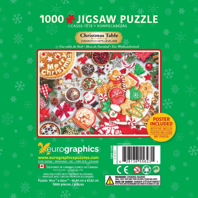 Puzzle Tavolo di Natale in Scatola di Latta Eurographics 1000 Pezzi