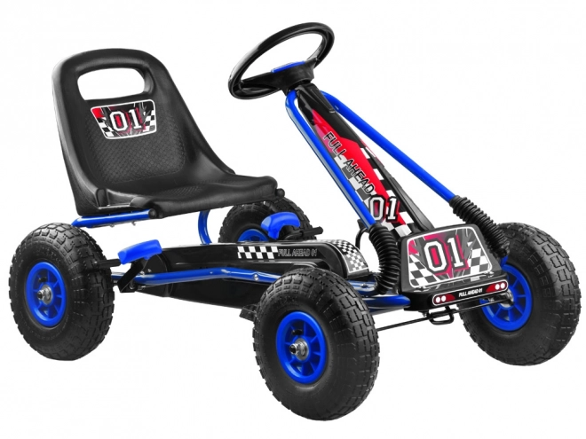 Gokart Formula 01 con ruote gonfiabili in gomma – blu