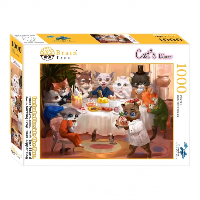 Puzzle Brain Tree Cena del gatto 1000 pezzi