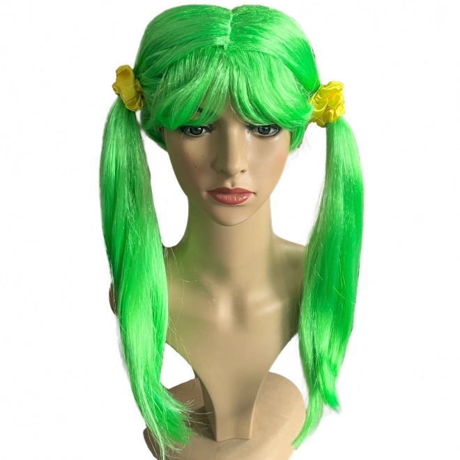 Parrucca verde Lollipopz – Verde con codini