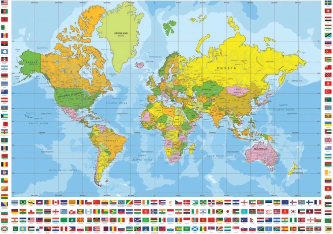 Puzzle mappa politica del mondo XL 700 pezzi