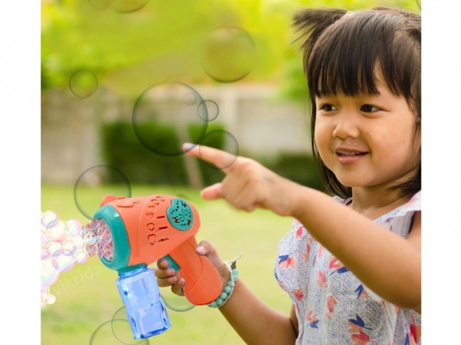 Pistola colorata per bolle di sapone per bambini