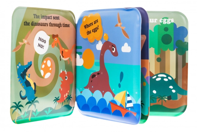 Set di burattini in gomma Dinosauri con libretto per bambini 3+ impermeabile