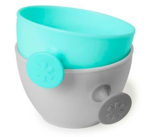 Set di ciotole Easy-Grab grigio/teal morbido