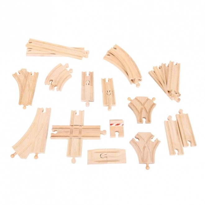 Set di binari in legno Bigjigs Rail - 25 pezzi