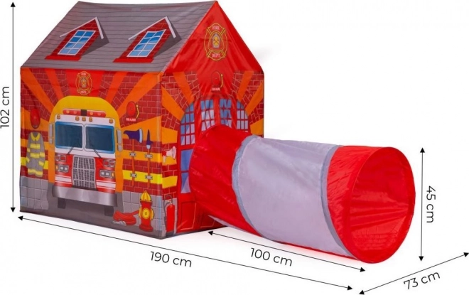 Tenda per bambini con tunnel Stazione dei pompieri IPLAY