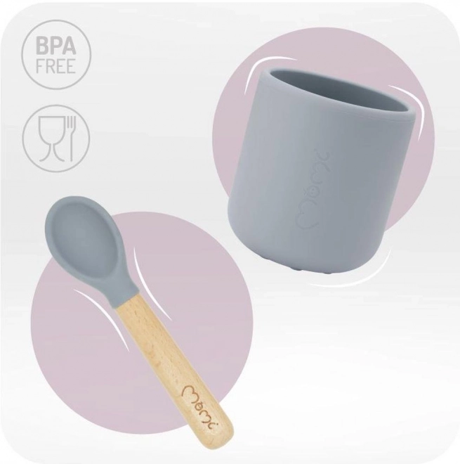 Set pasti di silicone per bambini MoMi Ami grigio