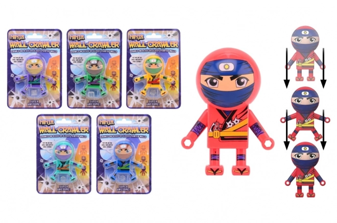 Figura Ninja che sale sul vetro