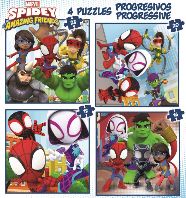 Puzzle progressivo Spidey e i suoi fantastici amici 4 in 1