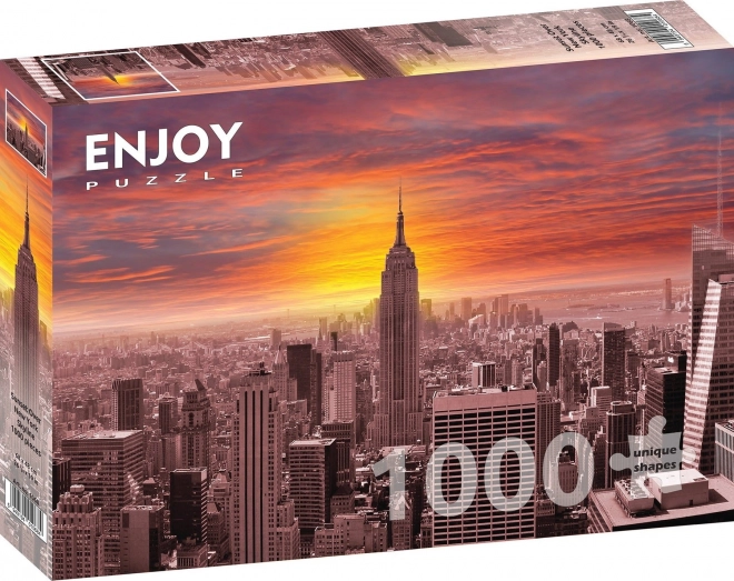 Goditi il Puzzle Tramonto sopra lo skyline di New York 1000 pezzi