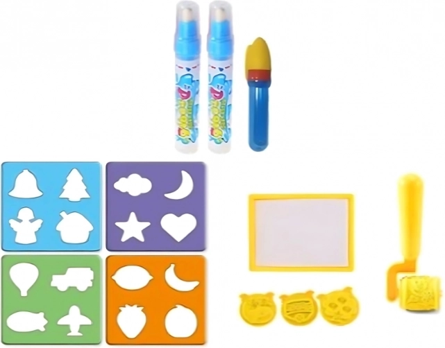 Woopie tappetino magico per pittura ad acqua XXL con timbri e numeri 100 cm