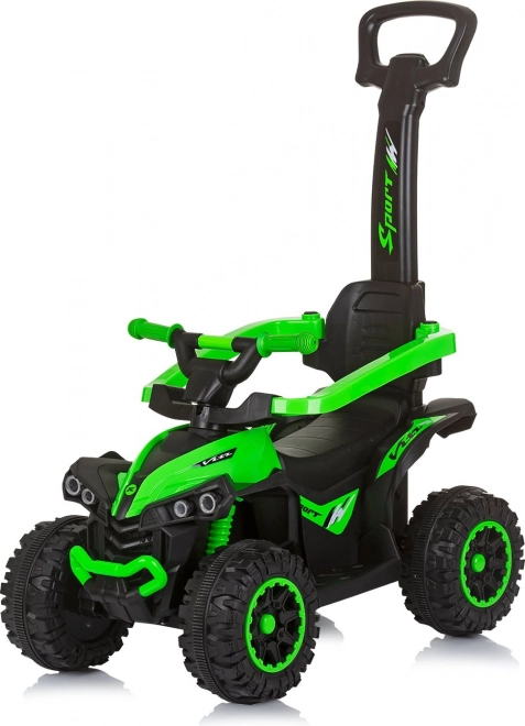 Chipolino cavalcabile ATV con tettoia e asta di guida verde