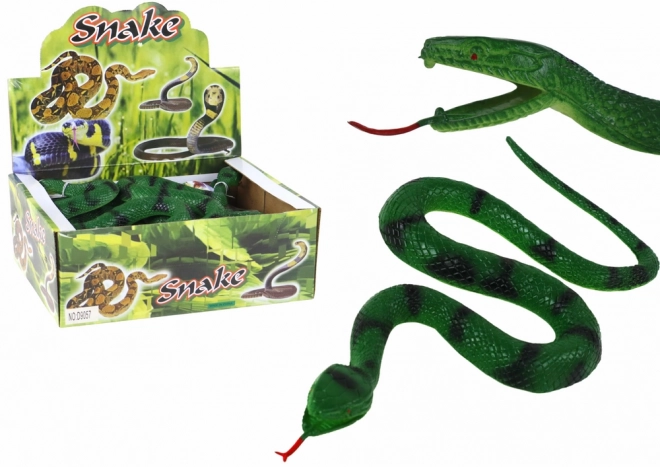 Serpente verde in gomma con macchie nere strutturato