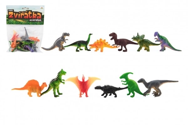 Mini Dinosauri In Plastica 6-7cm Set 12 Pezzi