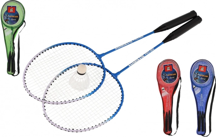 Set badminton 2 racchette e 1 volano in custodia, 64 cm