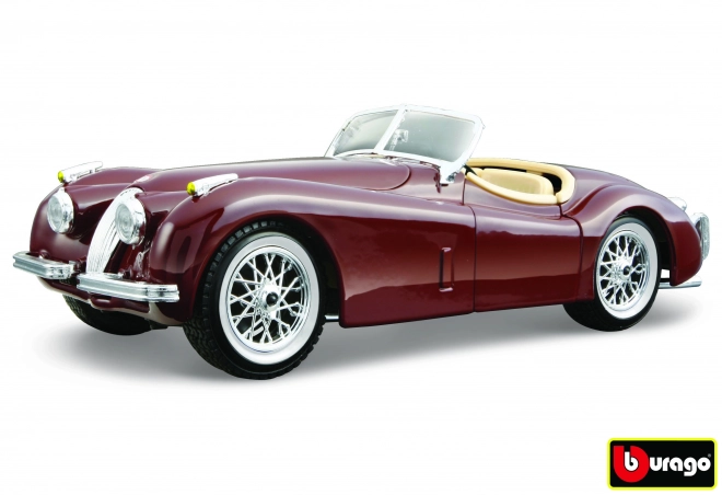 Jaguar XK 120 Roadster 1951 rosso in scala 1:24