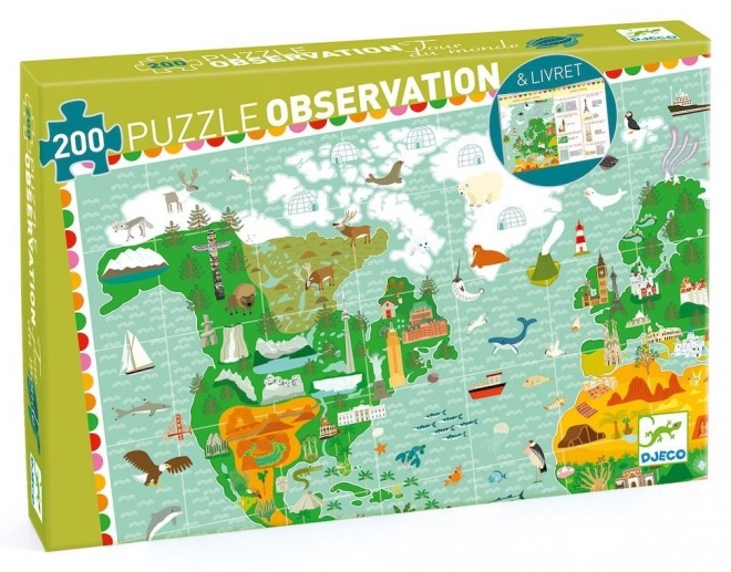 Puzzle di osservazione DJECO: Giro del mondo 200 pezzi