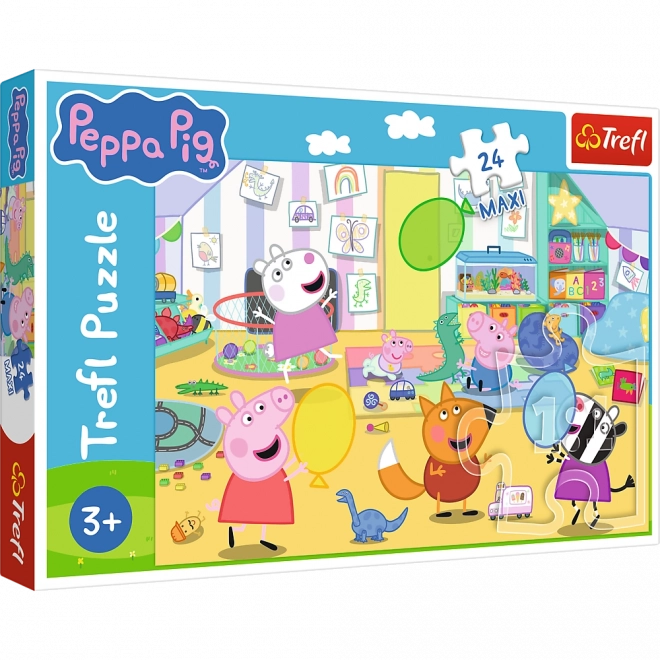 Puzzle 24 maxi – bella Peppa – Maialino felice PEPPA di Trefl