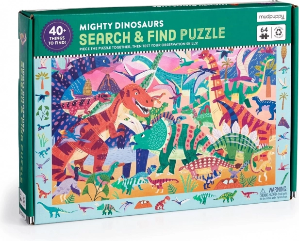 Puzzle Maestosi Dinosauri 64 pezzi