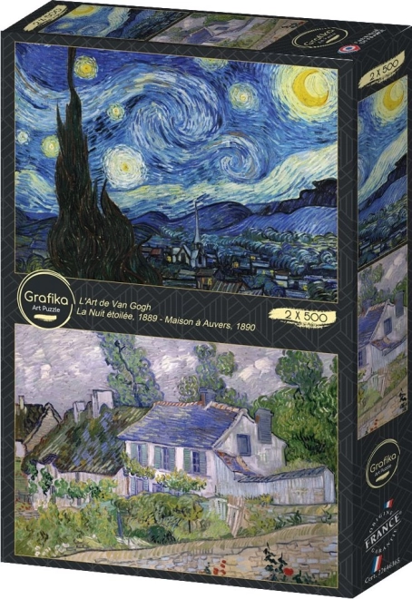 Puzzle Notte stellata e Casa ad Auvers 2x500 pezzi