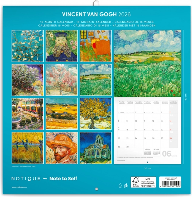 Calendario dei promemoria di Vincent van Gogh 2026