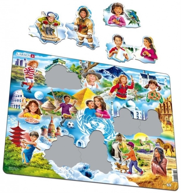 Puzzle bambini nel mondo 15 pezzi