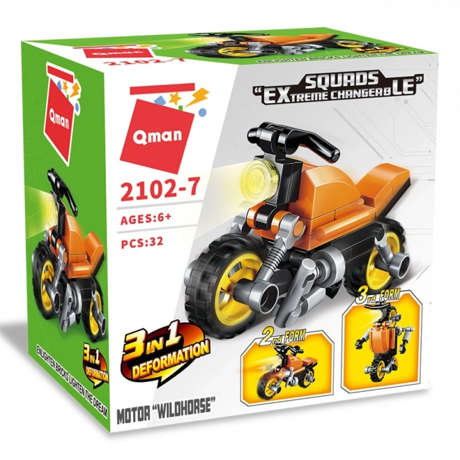 Motoretta Wildhorse 3 in 1 - Set di costruzioni Qman Squros