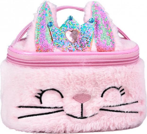 Borsetta cosmetica in peluche per bambini Coniglietto Rosa 20cm