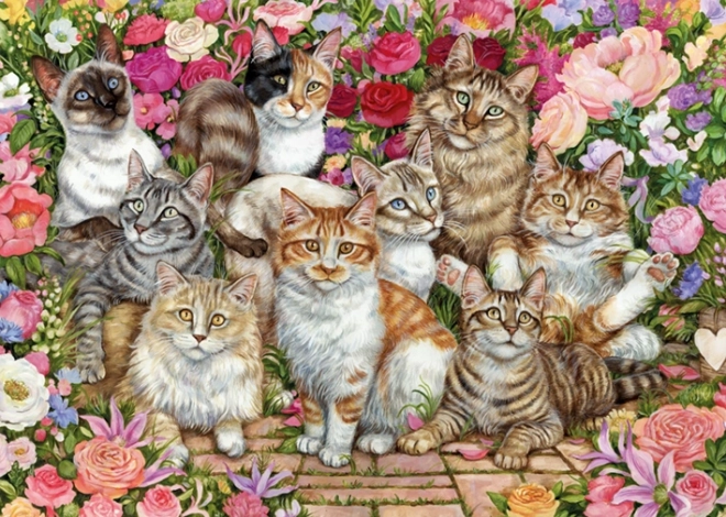 Puzzle gatti tra i fiori 1000 pezzi