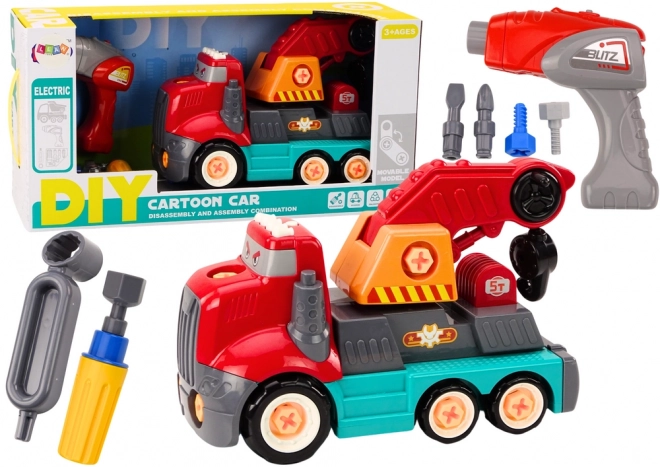 Camion dei Cartoni Animati Fai-da-Te Rosso con Gru