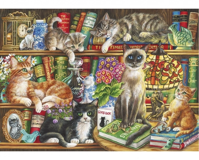 Puzzle GIBSONS Gatti nei Libri 1000 Pezzi