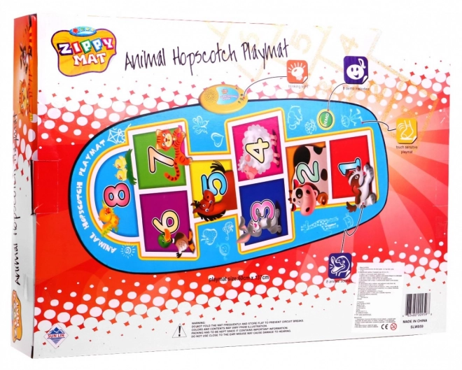 Tappeto Gioco Campana Interattivo per Bambini 3+ in Blu con Suoni di 8 Animali