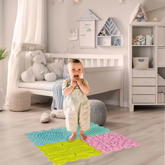 Tappetini puzzle sensoriali in schiuma Montessori per il massaggio dei piedi
