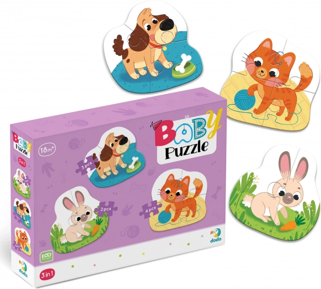 Puzzle animali domestici per bambini DODO 3 in 1