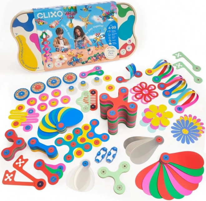 Set Costruzioni Magnetiche Clixo Family Pack - 150 pezzi