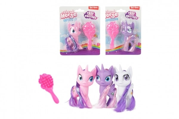 Mini unicorno pettinabile con pettine gioco per bambini