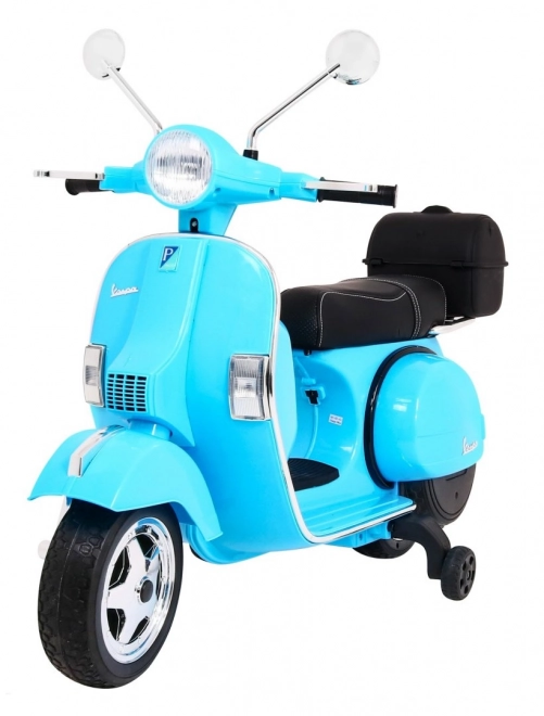 Scoter elettrico per bambini Vespa con ruote ausiliarie e audio