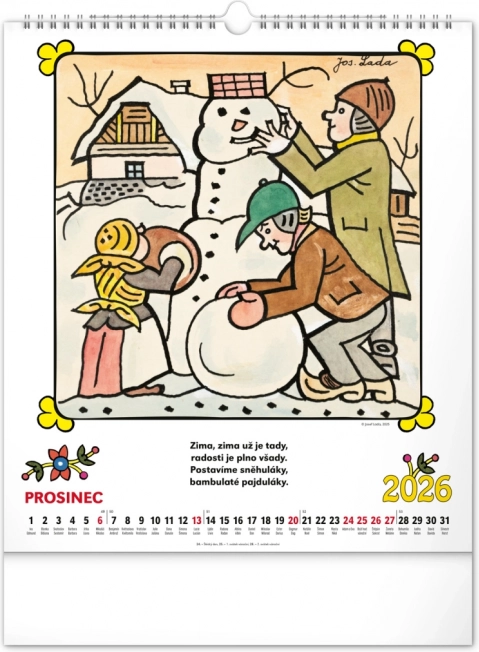 Calendario da parete Josef Lada - Filastrocche 2026