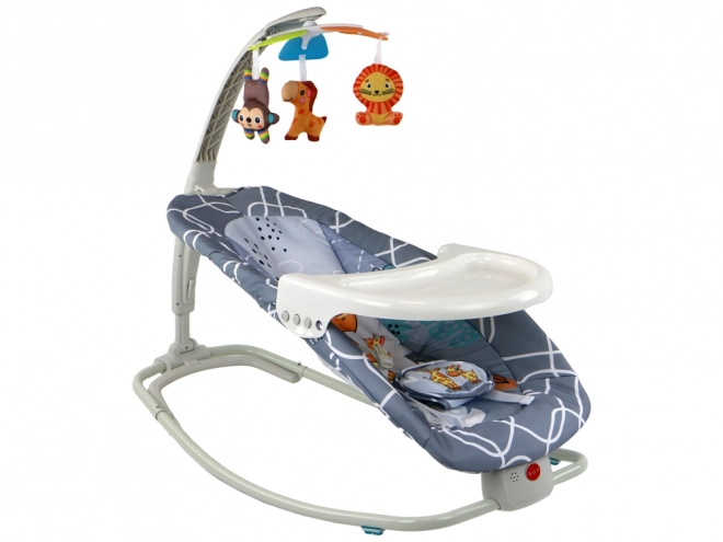 Bambini Seggiolino Altalena 2 in 1 con Vibrazioni e Suoni Giraffa