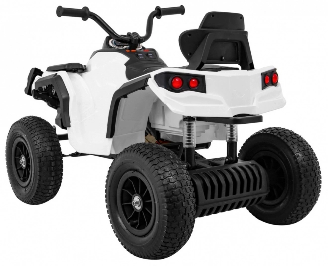 Batteria ATV Air Quad Bianco per Bambini + Ruote Gonfiabili + Radio MP3 + Avviamento Gratuito