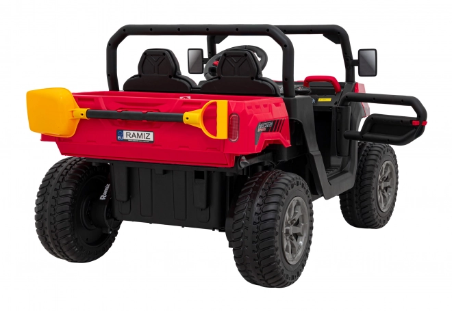 Auto Pick-Up Speed 900 pro bambini Rosso + trazione 4x4 + pompa mobile + vano bagagli + telecomando + pala + LED audio