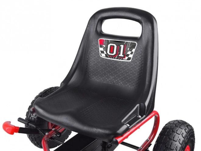 Gokart Formula 01 con ruote gonfiabili in gomma – rosso